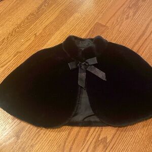 Ally B black faux fur girls cape